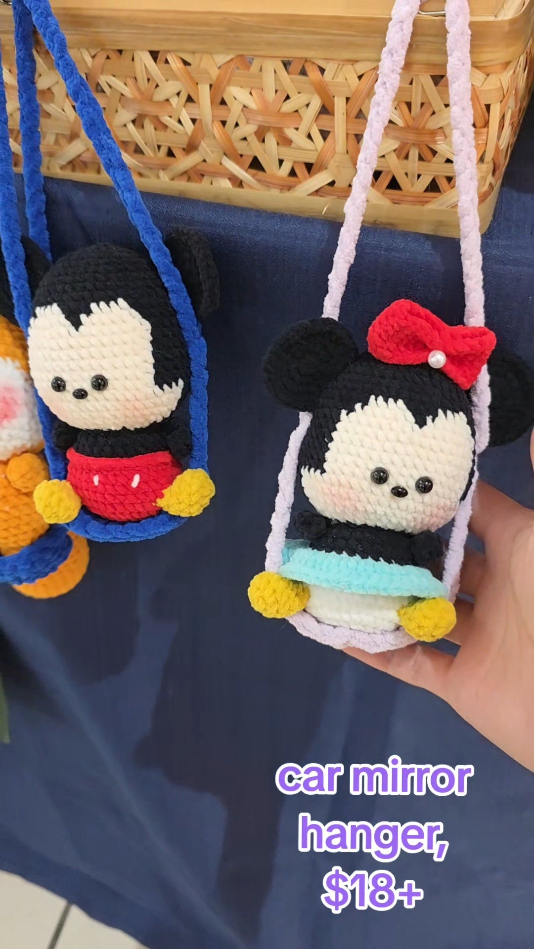 Mickey & Minnie Mouse Keychain / Ornament / Car Mirror Hanger