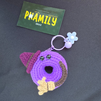 Donut Crochet Keychain