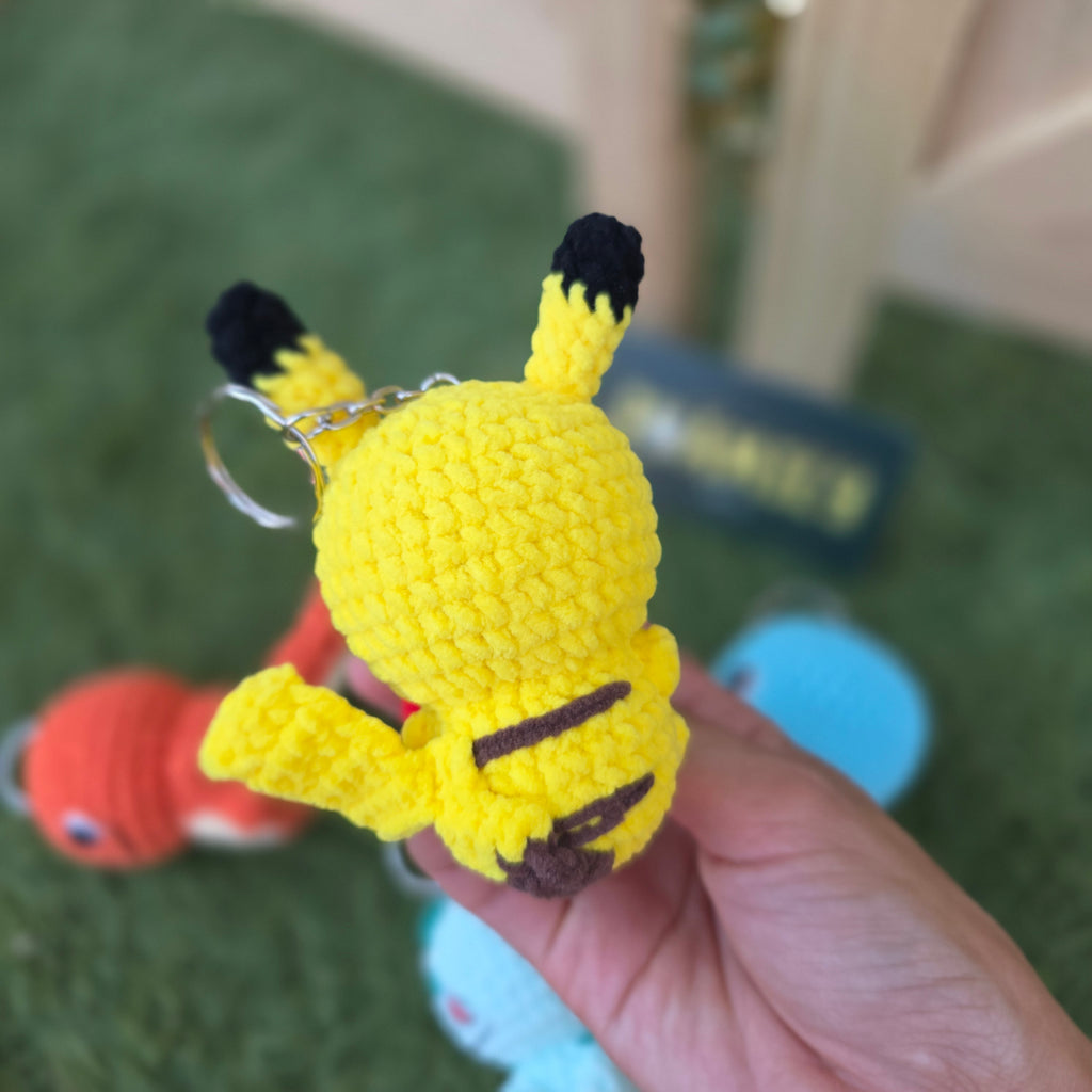 1. Bolt Buddy, Bubble Turtle, Fire Lizard,  Sprout Toad Crochet Keychain, Handmade Gift | Kawaii Gitt for Anime Fans and Collectors