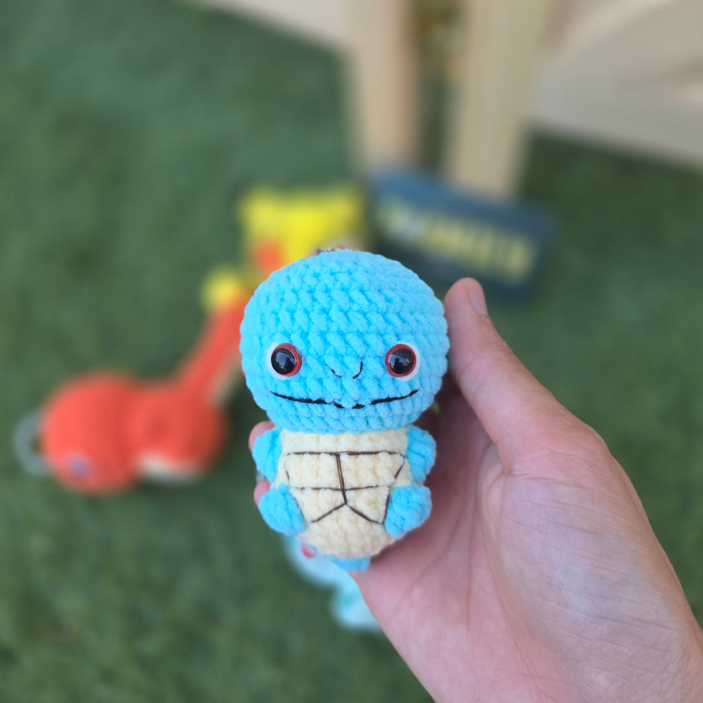 1. Bolt Buddy, Bubble Turtle, Fire Lizard,  Sprout Toad Crochet Keychain, Handmade Gift | Kawaii Gitt for Anime Fans and Collectors