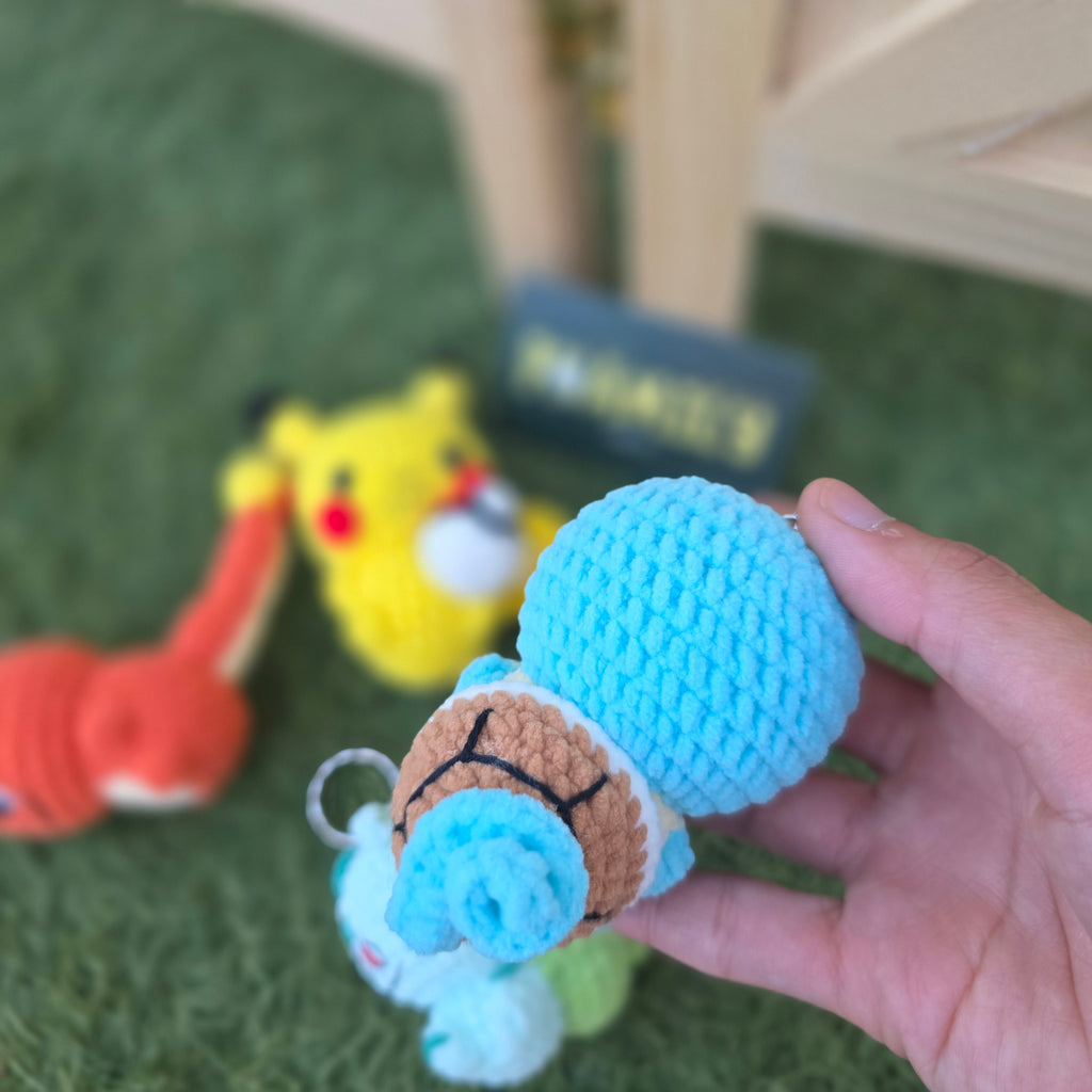 1. Bolt Buddy, Bubble Turtle, Fire Lizard,  Sprout Toad Crochet Keychain, Handmade Gift | Kawaii Gitt for Anime Fans and Collectors