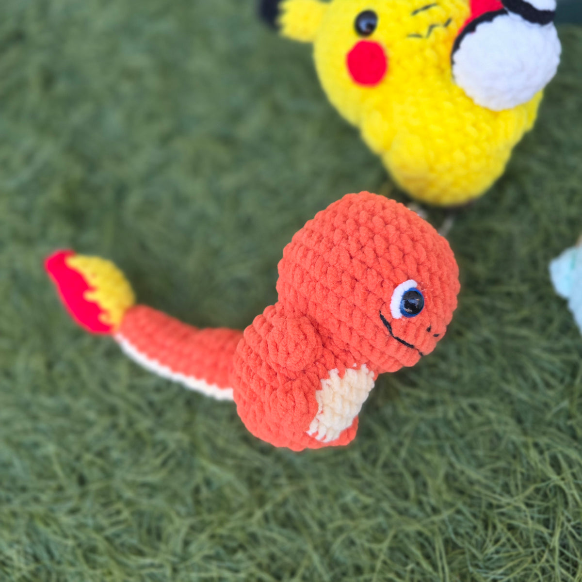 1. Bolt Buddy, Bubble Turtle, Fire Lizard,  Sprout Toad Crochet Keychain, Handmade Gift | Kawaii Gitt for Anime Fans and Collectors
